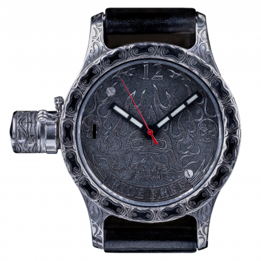 AGAT Biker watch RIDE FREE 46 mm with leather strap